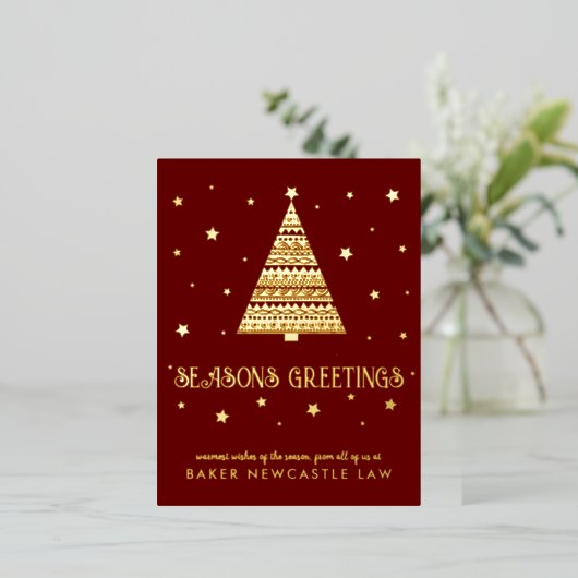 株式会社企業の季節のごあいさつ 箔シーズンポストカード (立ち正面)