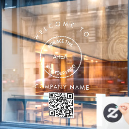 株式会社名のロゴ　QRコードはこちらです ウィンドウサイン