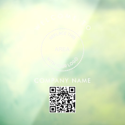 株式会社名のロゴ　QRコードはこちらへ ウィンドウサイン (シート3)