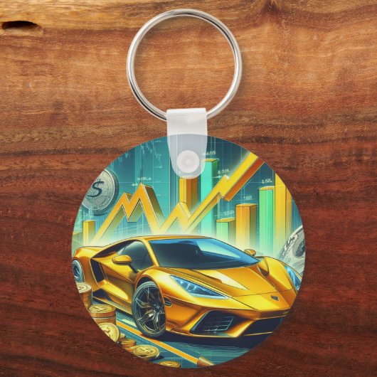 株式取引キーリング キーホルダー (正面)