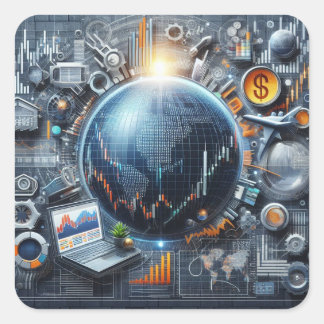 株式取引ステッカー スクエアシール