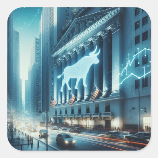 株式取引ステッカー スクエアシール (正面)