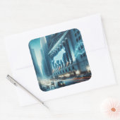 株式取引ステッカー スクエアシール (封筒)