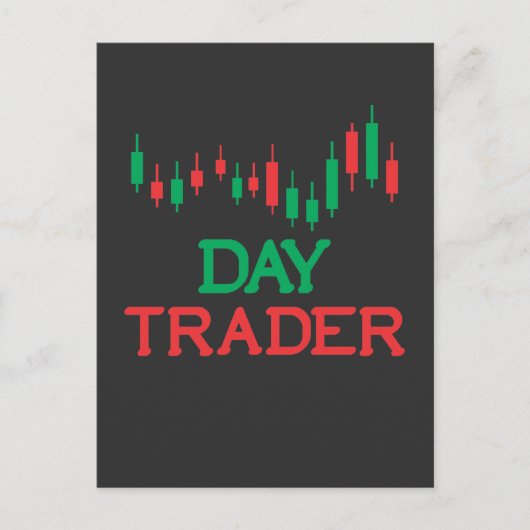 株式売買日トレーダ買ー投資者 ポストカード (正面)