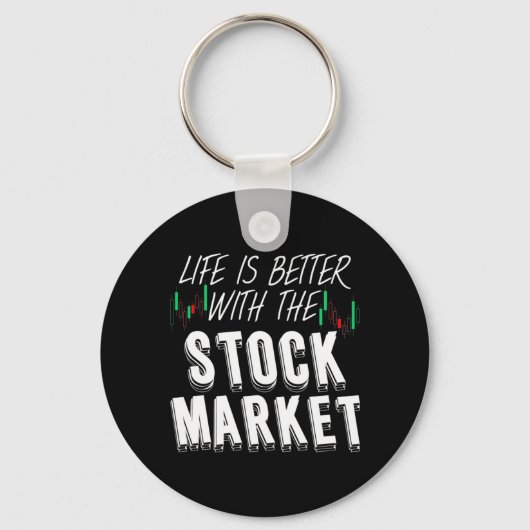 株式市場では投資家生活が良い キーホルダー (正面)