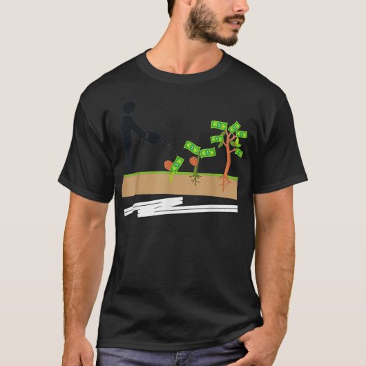 株式市場のトレード お金を育てる グラフィックTシャツ Tシャツ (正面)