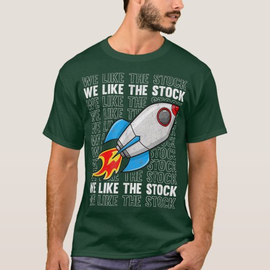 株式市場のロケットテンディが好きおもしろいだ Tシャツ (正面)