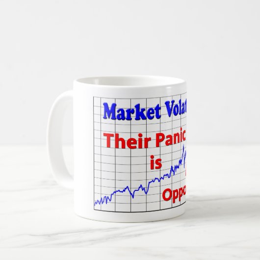 株式市場の取引のパニックの機会 コーヒーマグカップ (正面左)