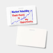 株式市場の取引のパニックの機会 バッジ (正面＆裏面)
