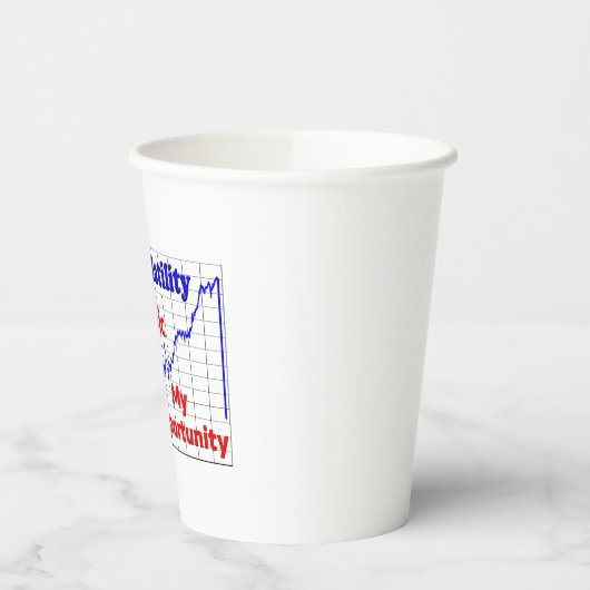 株式市場の取引のパニックの機会 紙コップ (左)