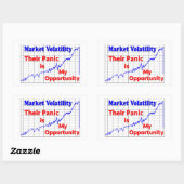 株式市場の取引のパニックの機会 長方形シール (シート)