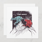 株式市場の強気と弱気応答カード (正面/裏面)