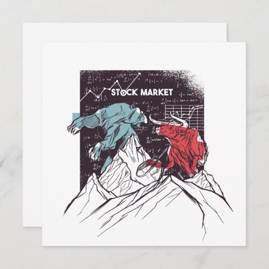 株式市場の強気と弱気応答カード (正面/裏面)