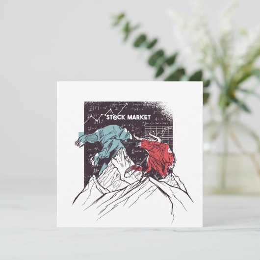 株式市場の強気と弱気応答カード (スタンド正面)