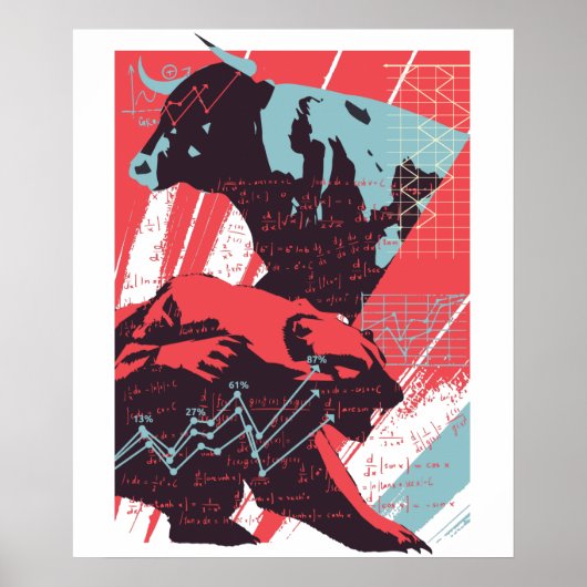 株式市場の強気のクマのポスター ポスター (正面)
