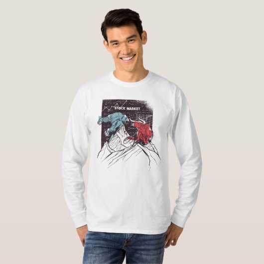 株式市場の強気対弱の取引 Tシャツ (正面フル)