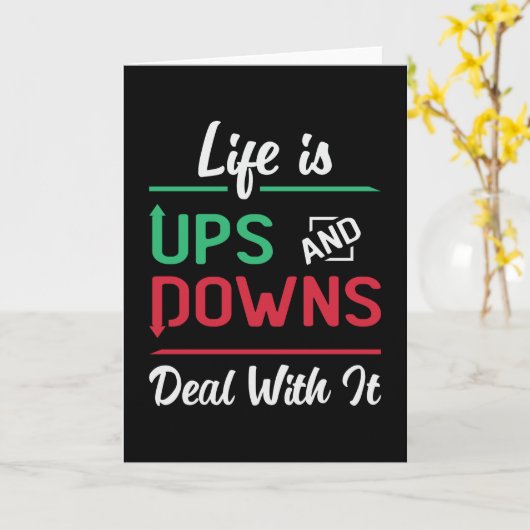 株式市場の活気は上げ下がり商いトレーダー カード (黄色い花)