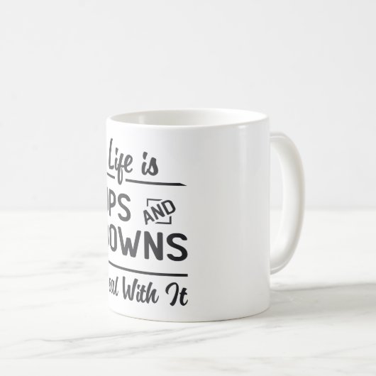 株式市場の生活は浮き沈みトレーダー取引 コーヒーマグカップ (正面右)