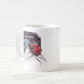 株式市場の闘牛とクマの取引 コーヒーマグカップ (正面左)