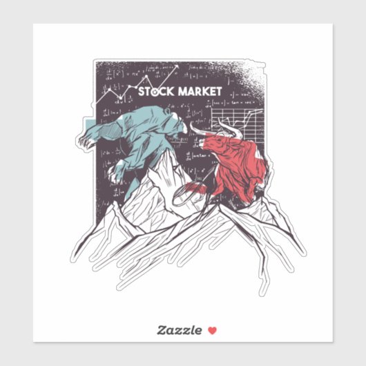 株式市場の闘牛とクマの取引 シール (シート)