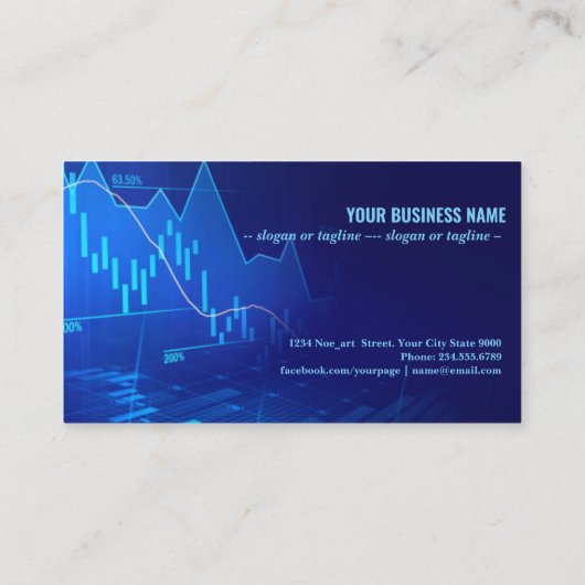 株式市場または為替取引グラフ（図） 名刺 (裏面)