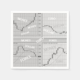 株式市場ろうそく立ちチャートは4つのウィンドウで開く スタンダードカクテルナプキン