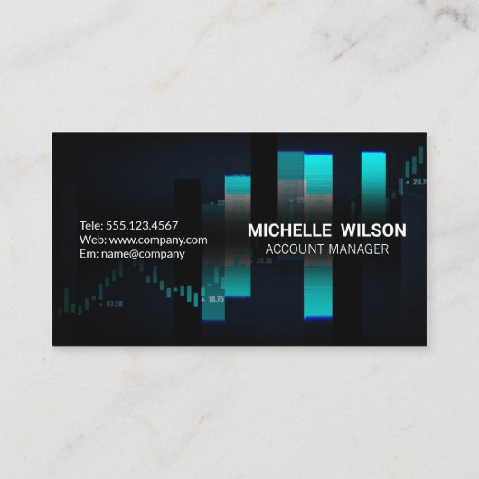 株式市場グラフろうそく立て名刺 名刺 (裏面)