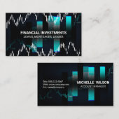株式市場グラフろうそく立て名刺 名刺 (正面/裏面)