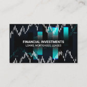 株式市場グラフろうそく立て名刺 名刺 (正面)