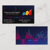 株式市場グラフ | フィンテック 名刺 (正面/裏面)