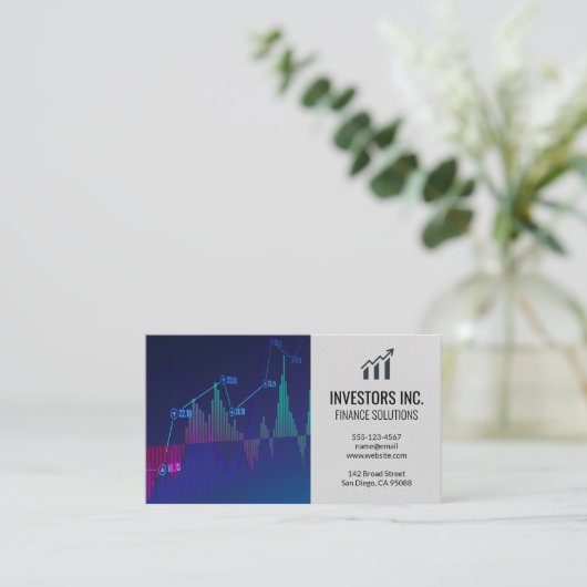 株式市場グラフ 名刺 (スタンド正面)