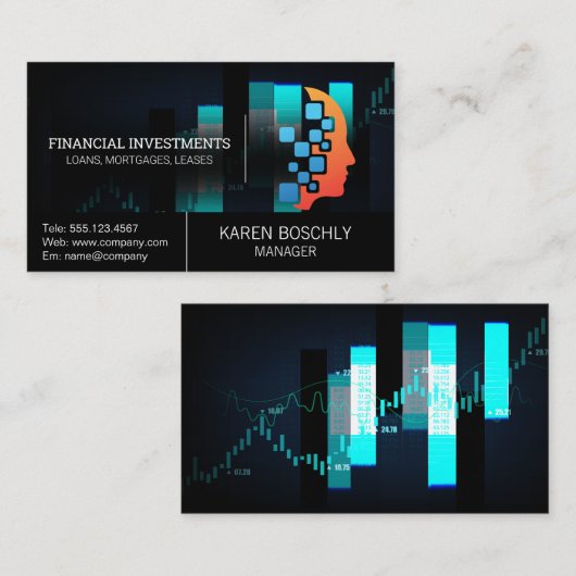 株式市場グラフ |技術 名刺 (正面/裏面)