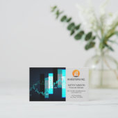 株式市場グラフ |財務ロゴ 名刺 (スタンド正面)