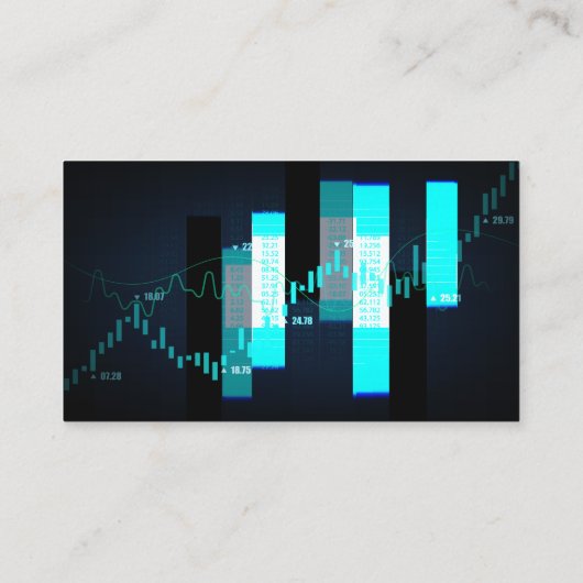株式市場グラフ |財務ロゴ 名刺 (裏面)