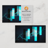 株式市場グラフ |財務ロゴ 名刺 (正面/裏面)