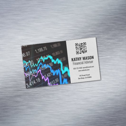 株式市場グラフ | 財務ロゴQRコード マグネット名刺 (インサイチュ)