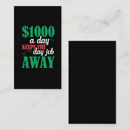 株式市場デー取引トレーダー投資家の冗談 名刺 (正面/裏面)