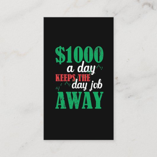 株式市場デー取引トレーダー投資家の冗談 名刺 (正面)