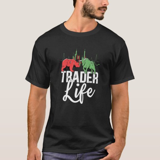 株式市場トレーダー 生活 デイトレード トレーダー Tシャツ (正面)