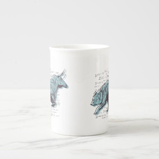 株式市場分析金融 ボーンチャイナマグカップ (正面)