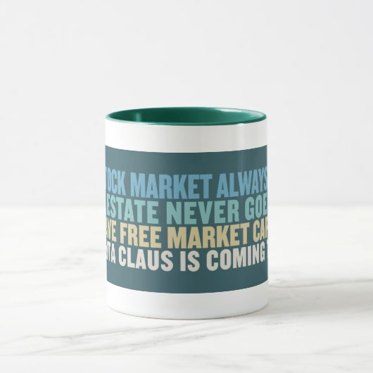 株式市場及びサンタクロースのマグ マグカップ (中央)