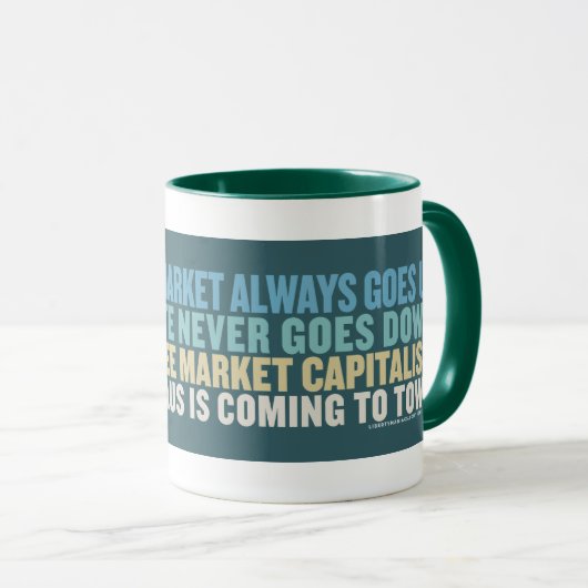 株式市場及びサンタクロースのマグ マグカップ (正面右)