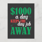 株式市場日取引トレーダー投資家のジョーク ポストカード (正面)