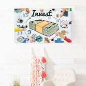 株式市場暗号通貨の投資 横断幕 (インサイチュ)