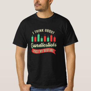 株式市場燭台過去マイベッドタイムトレーダー Tシャツ