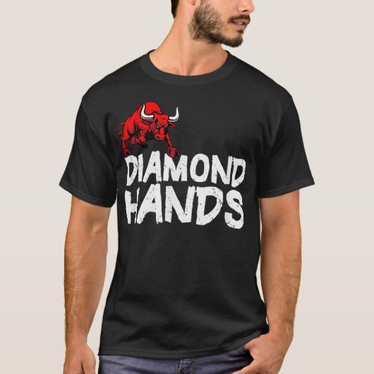 株式市場 ダイヤモンドハンド 強気 Tシャツ ギフト (正面)