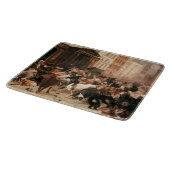 株式市場(W.H.ひげ)の雄牛とクマ カッティングボード (角)