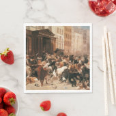 株式市場（W.H.ひげ）の雄牛とクマ スタンダードランチョンナプキン (インサイチュ)