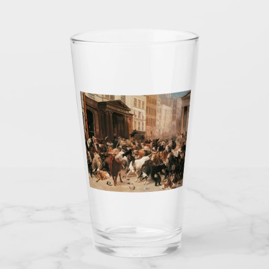 株式市場(W.H.ひげ)の雄牛とクマ タンブラーグラス (正面)