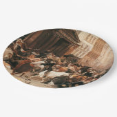 株式市場（W.H.ひげ）の雄牛とクマ ペーパープレート (アングル)